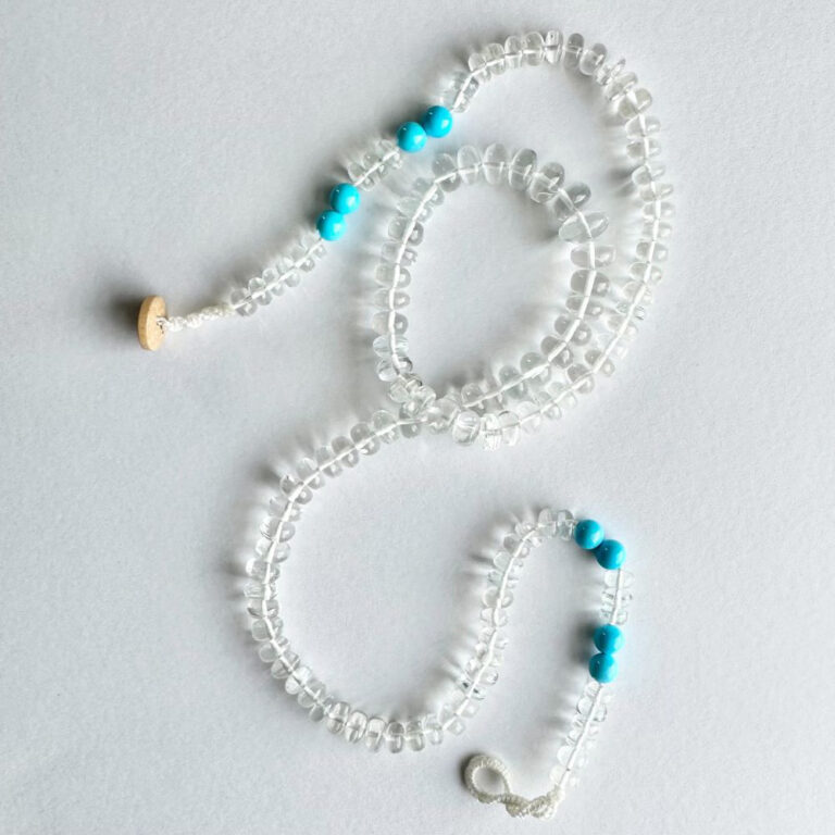 White Beryl Turquoise Necklace Gemstone Therapy Institute