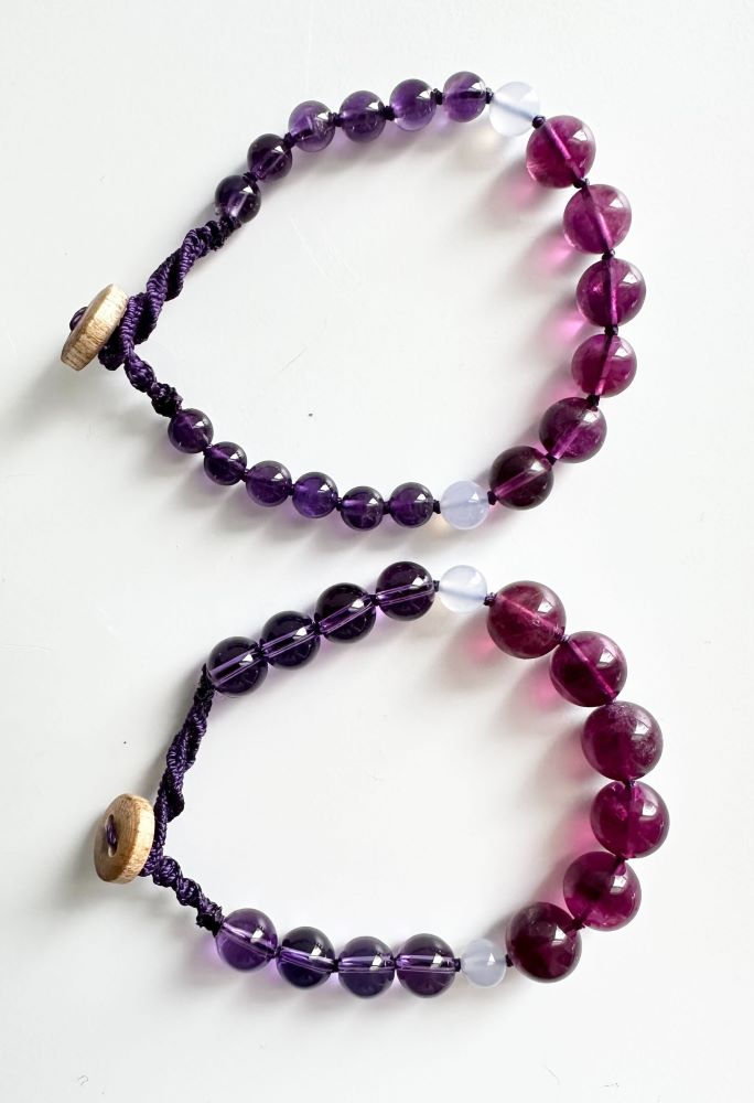 Renewal™ Bracelet: Purple Fluorite with Amethyst & Blue Chalcedony ...