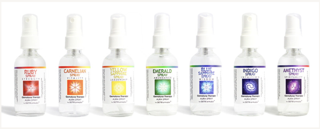 photo of a set of seven color ray aura sprays