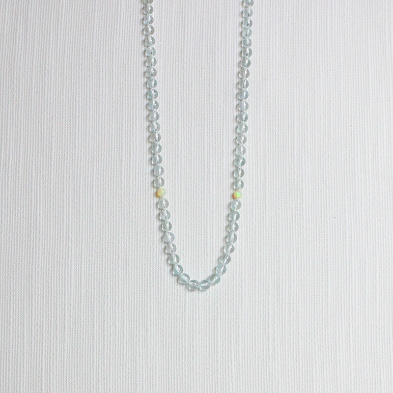 Blue Topaz & Australian Opal Necklace - Gemstone Therapy Institute