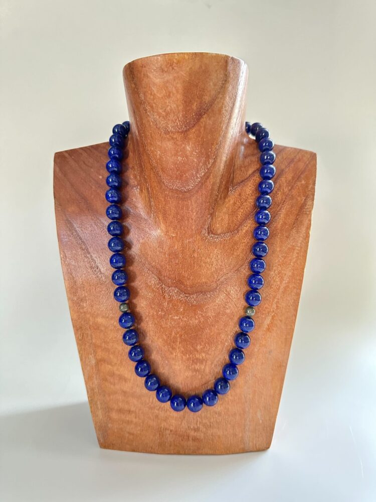 Lapis Lazuli Jewelry - Lapis Lazuli Necklaces for Women - Lapis Lazuli Beads  (natural) Necklace Pendant, Includes Italian Sterling Silver Chain.  Handmade in the USA