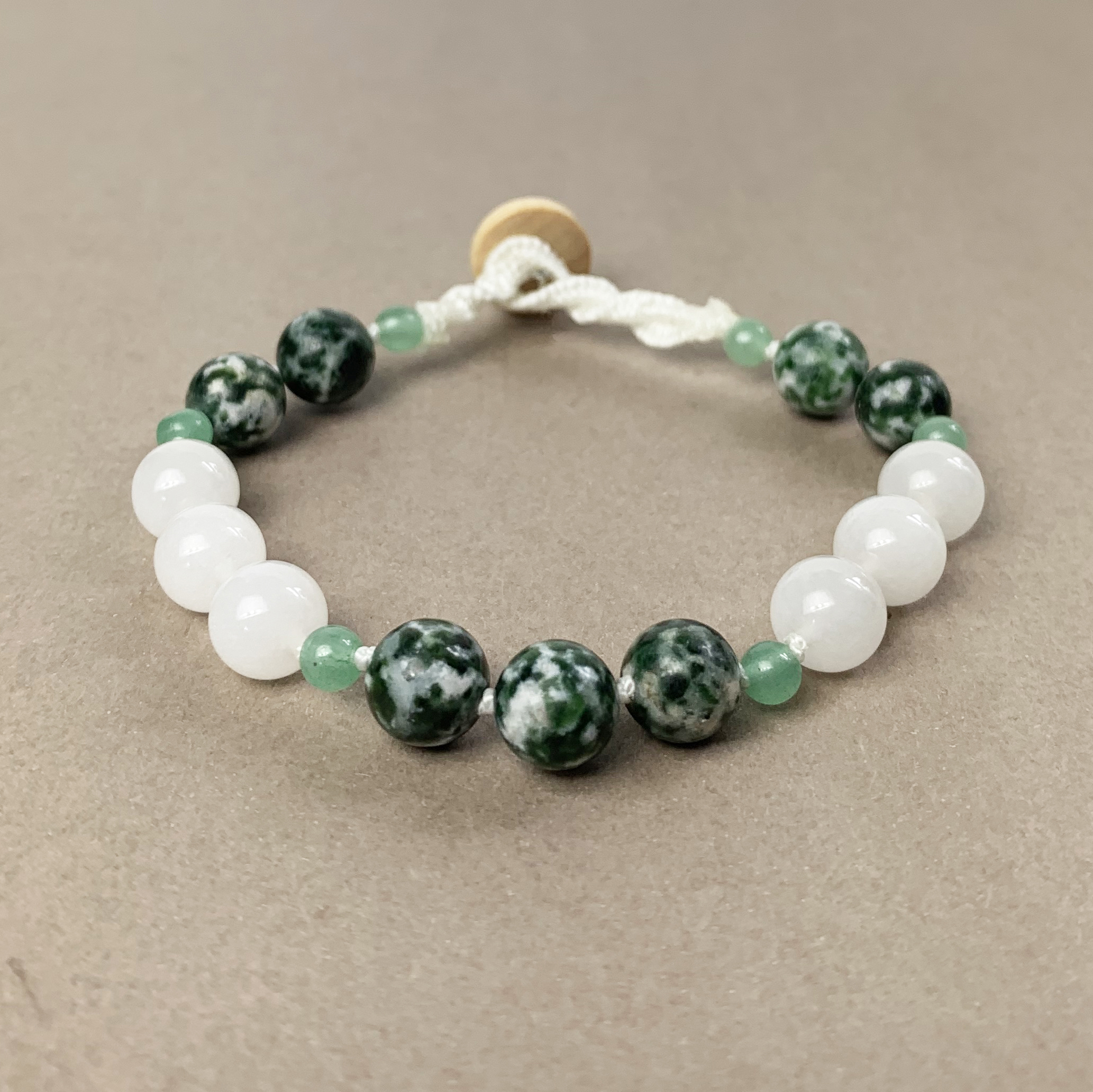 Union - Tree Agate Green Gemstone Beaded Bracelet | BlueSkyeBoutiques