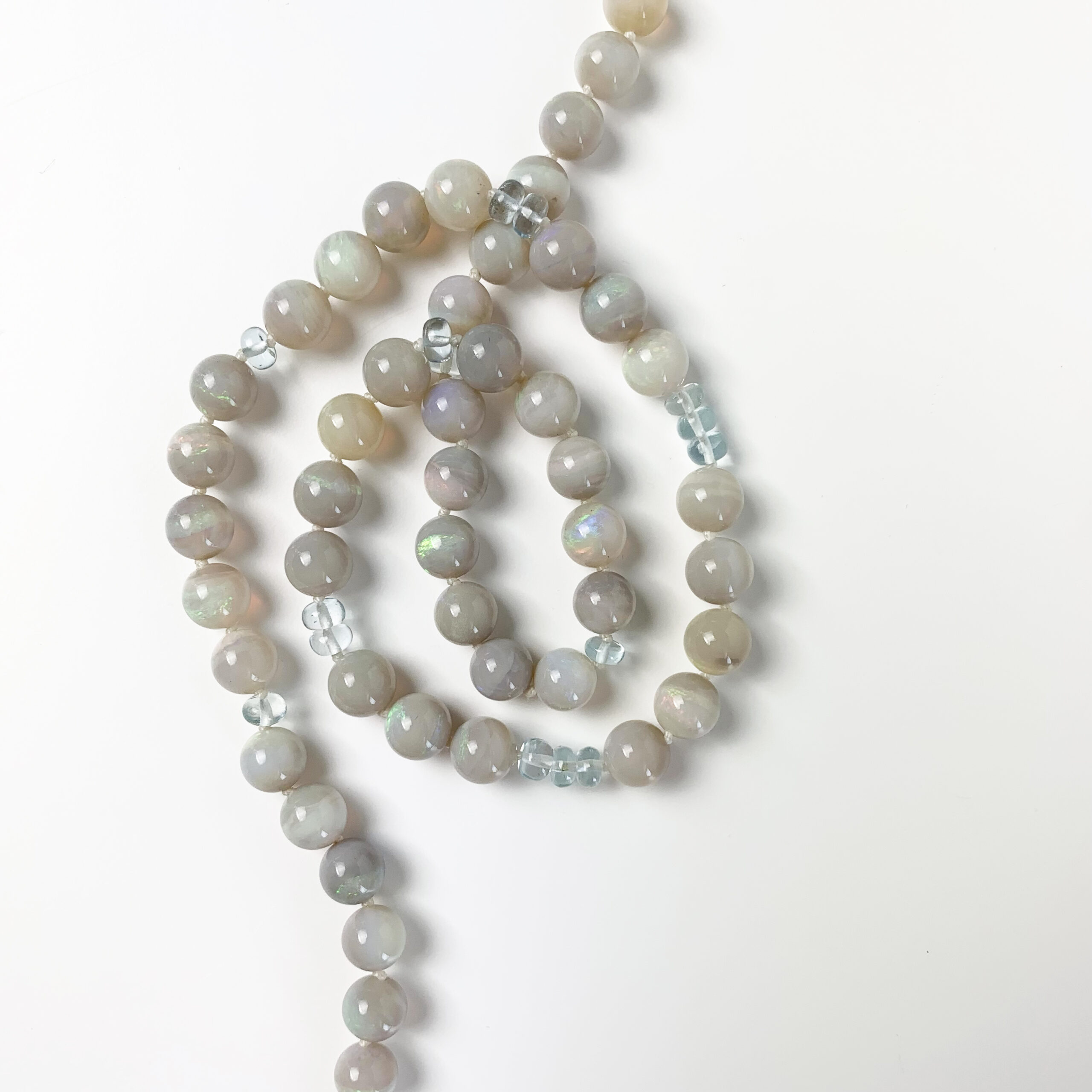 Australian Opal & Aquamarine Necklace - Gemstone Therapy Institute