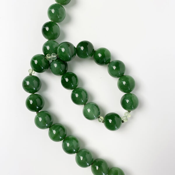 Close-up of Jade and Prehnite gems